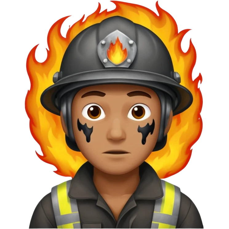 Tam ölecekken ateşten kurtulan adam emoji