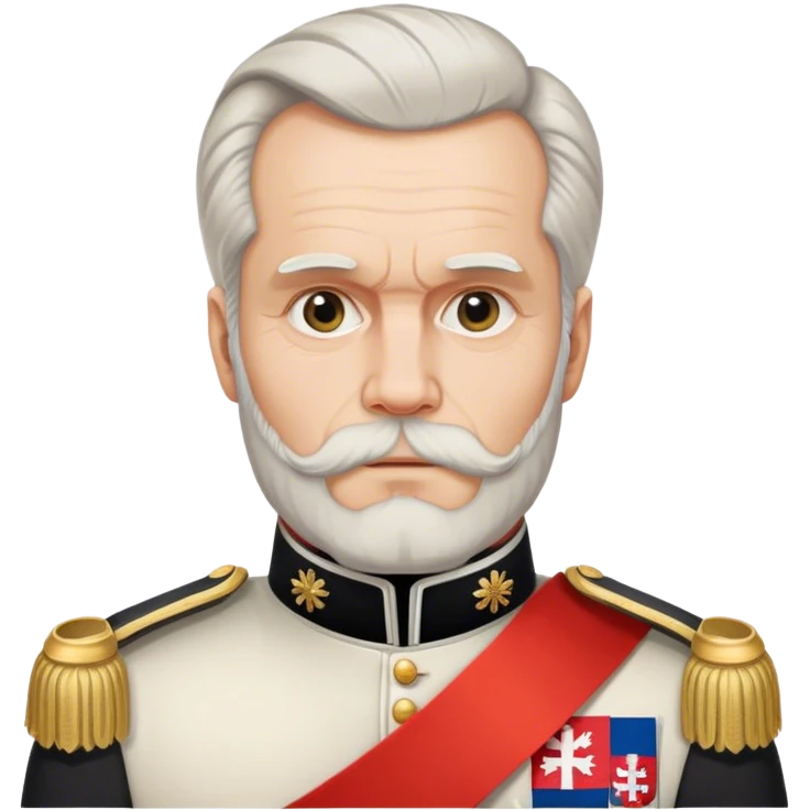 Franz-Joseph-I with sash of austrian flag and sideburns emoji