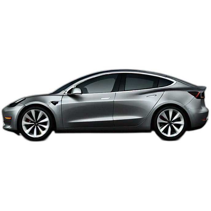 Gray Tesla Model 3 emoji