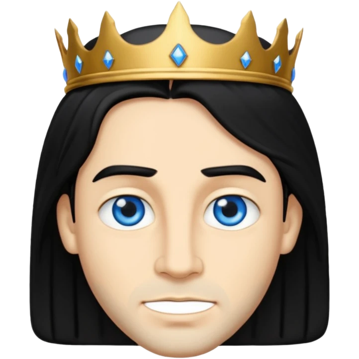 King Solomon with black hair, blue eyes emoji