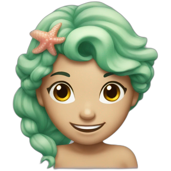 mermaid with a mischievous smile emoji