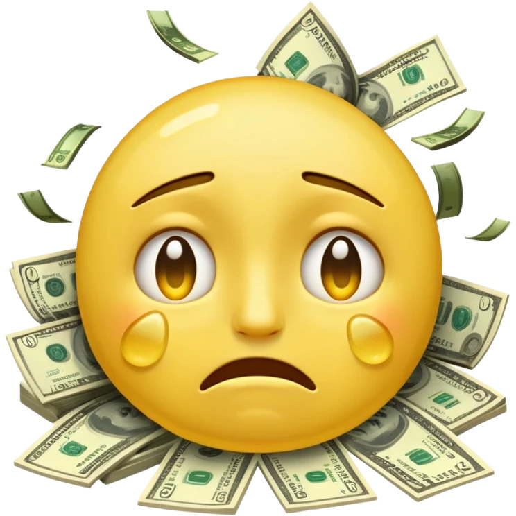 crying emoji with money emoji