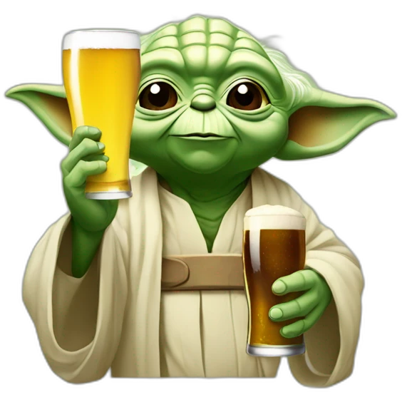 Yoda avec une bière  emoji
