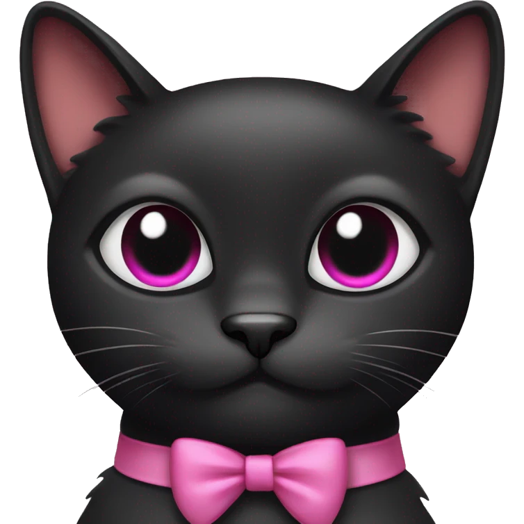 black cat with a pink bow emoji
