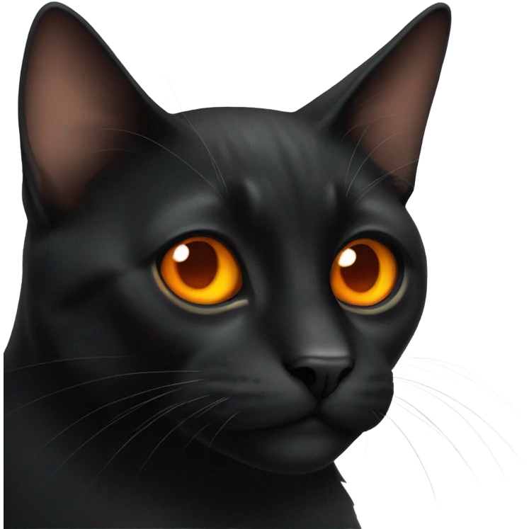 Black cat orange eyes emoji