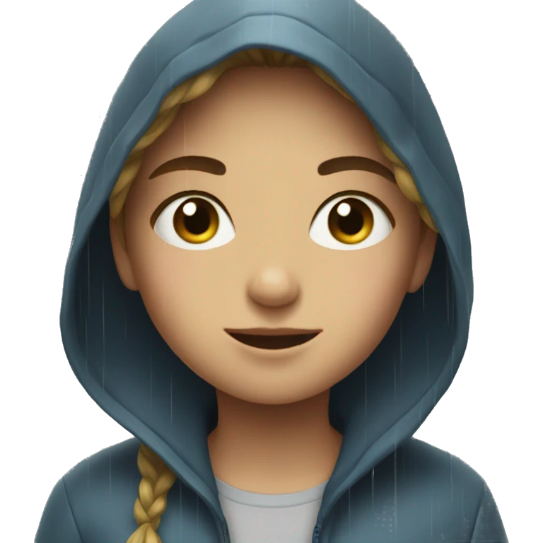 girl while raining emoji