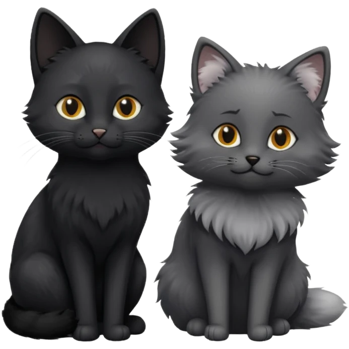 Black cat sucking silver fox emoji