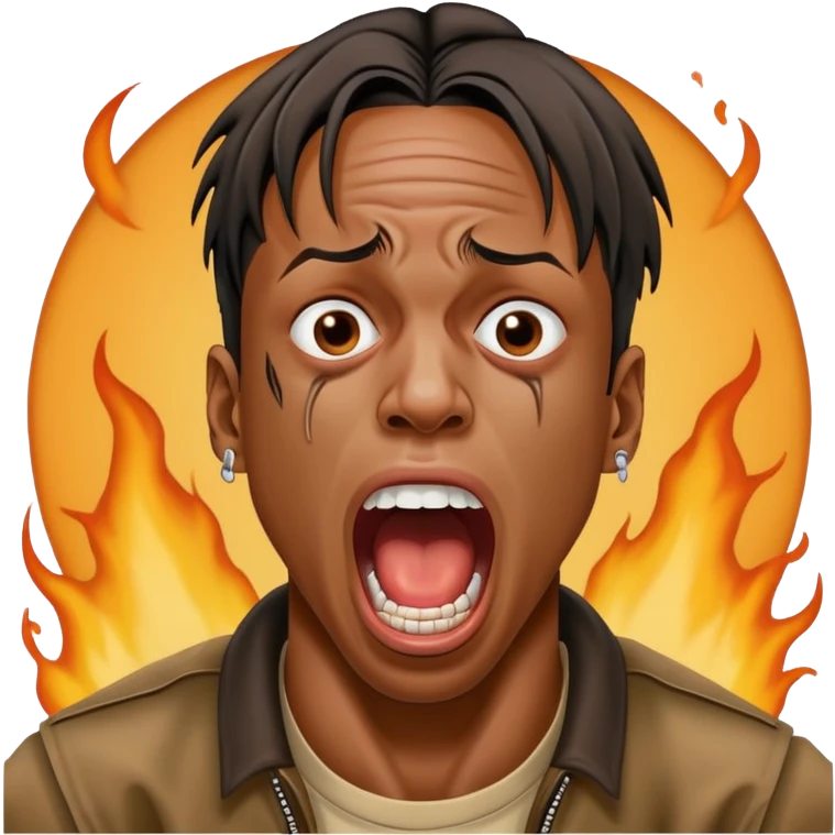Travis Scott screaming emoji