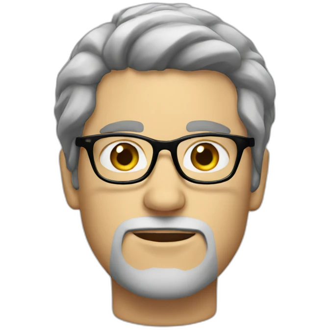 white guy with black hairs and glasses emoji