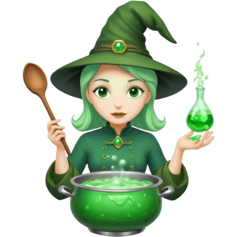 green witch cooking potion emoji