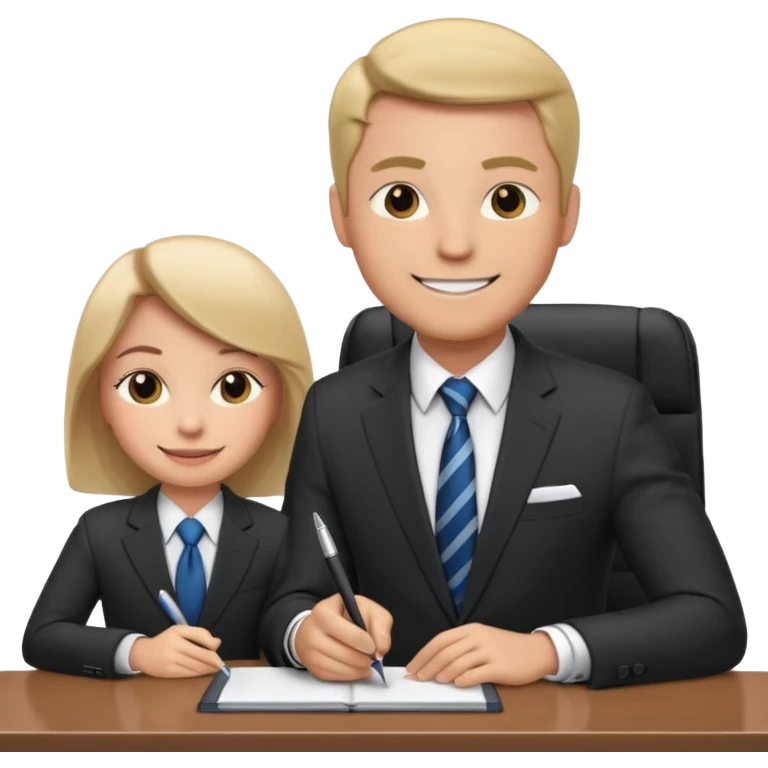 un recruteur à son bureau en face d'un candidat emoji