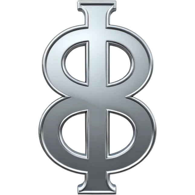 A double dollar sign emoji made of polished silver chrome, smooth metallic surface, glossy reflections, luxury swag vibe, minimal iOS emoji style, centered on white background emoji