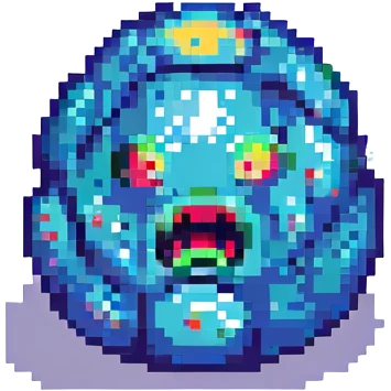 terrified blob running away, pixel art style emoji