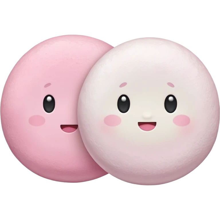 2 cute japanese mochi kawaii in pastel emoji