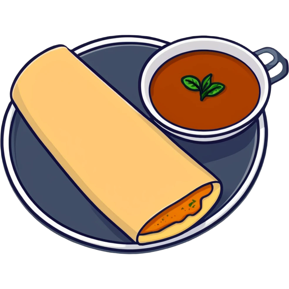 masala dosa with potato filling and chutney emoji