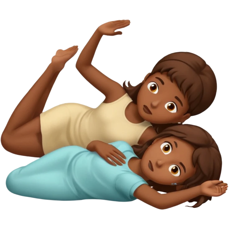 Fainting black girl brown hair  emoji