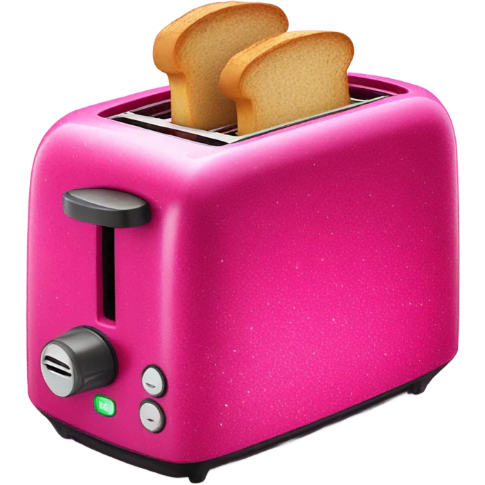 Bread inside smart hot-pink toaster with glitter  emoji