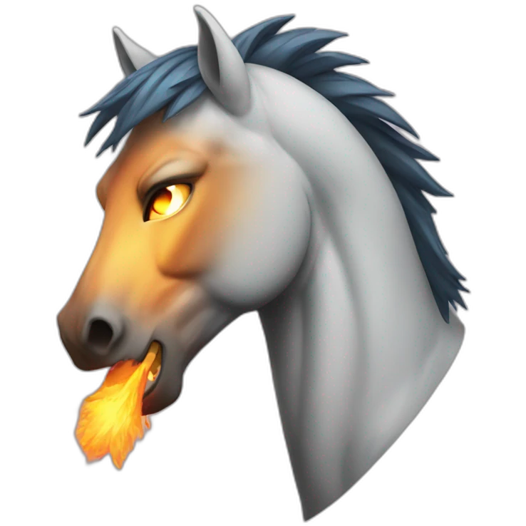 angry burning horse emoji