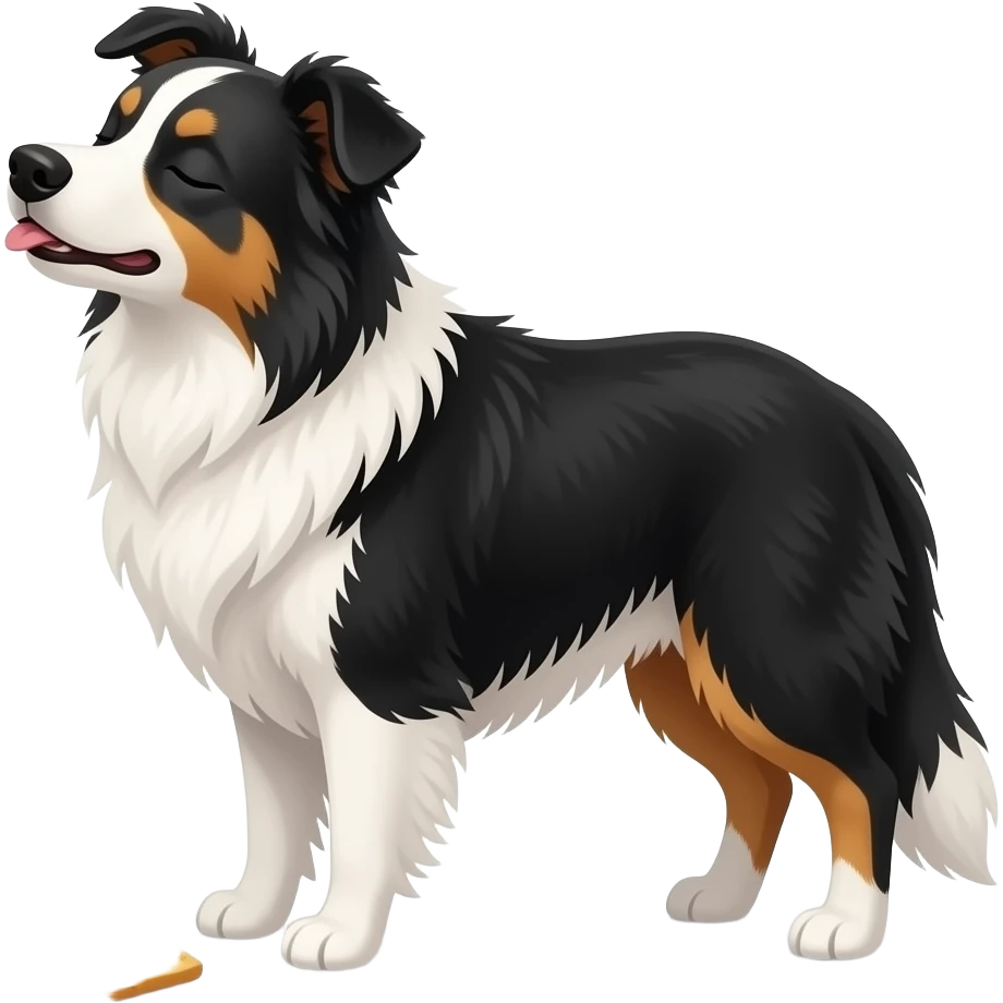 border collie dreaming about food emoji