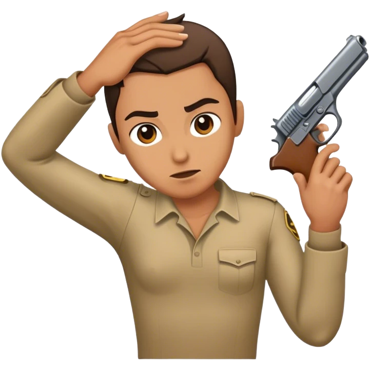  pointing gun at head emoji