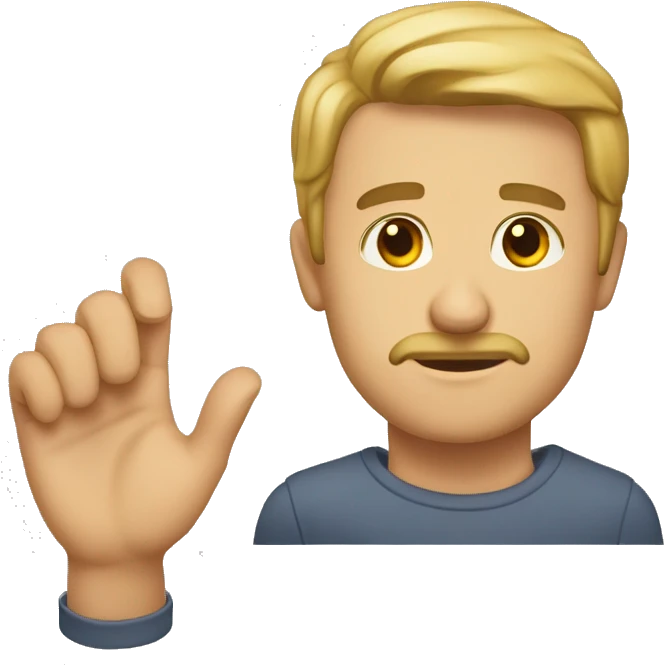 Человек стоит на руке одной  emoji