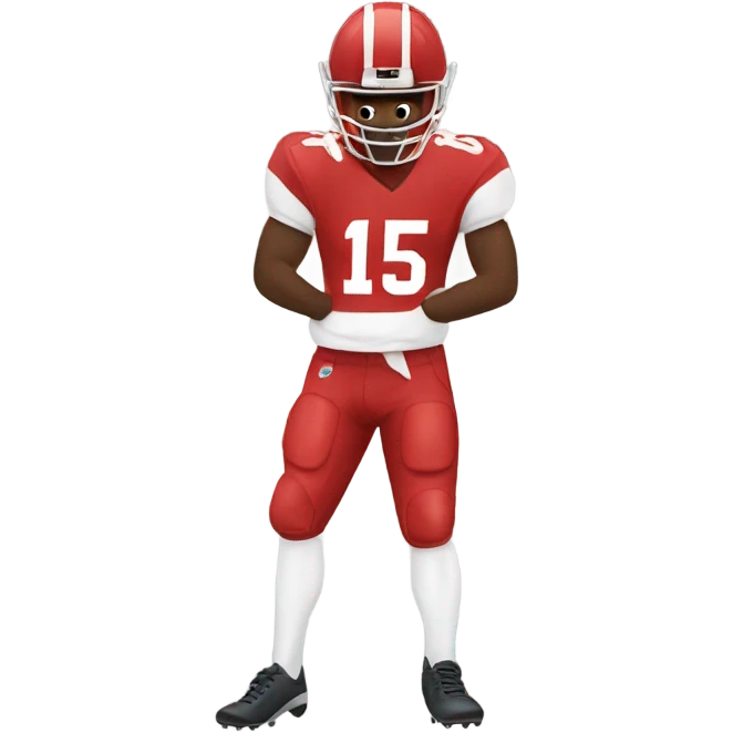 Football player facing away from us, #15 and last name Schulz  emoji