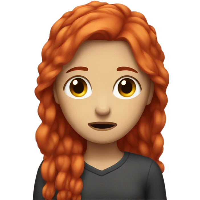 Red hair women crying  emoji