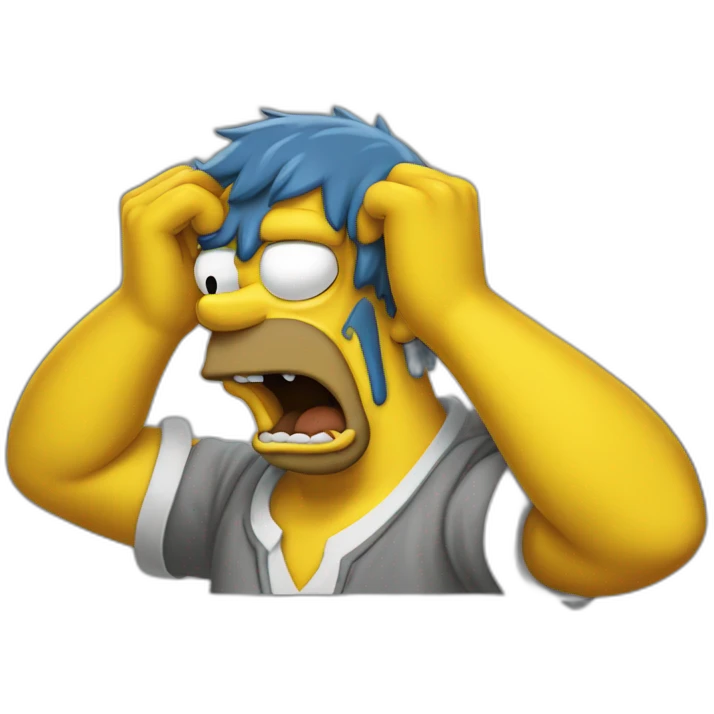 homer simpson having extremely aggressive emoji