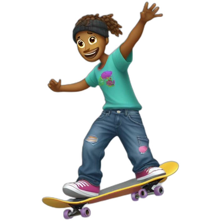 skateboarder wearing jnco jeans emoji