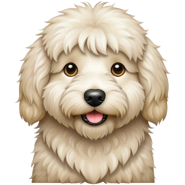 White golden doodle dog emoji