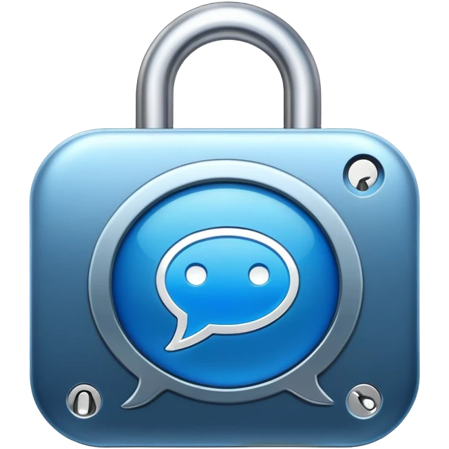 Private group chat icon with a lock on a chat bubble emoji