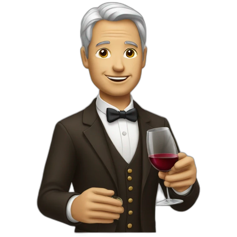 Gentleman offering wine emoji