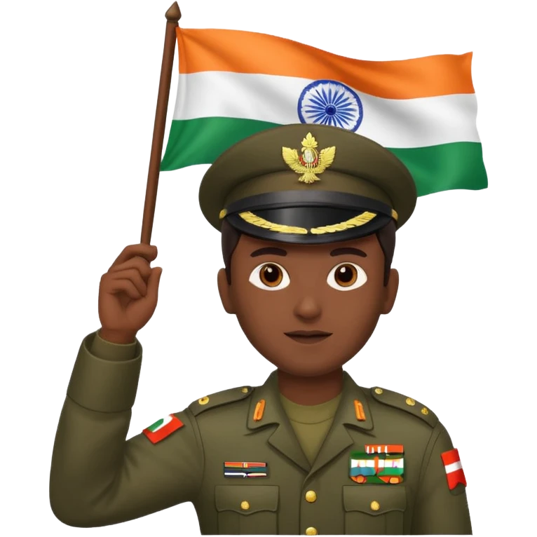 Indian army with indian flag emoji