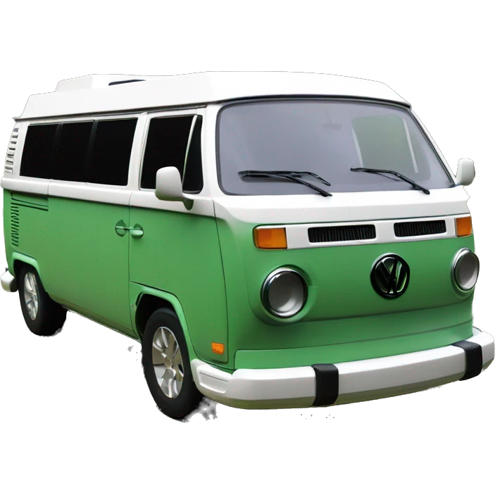 VW T5 California camping bus bicolor green white emoji