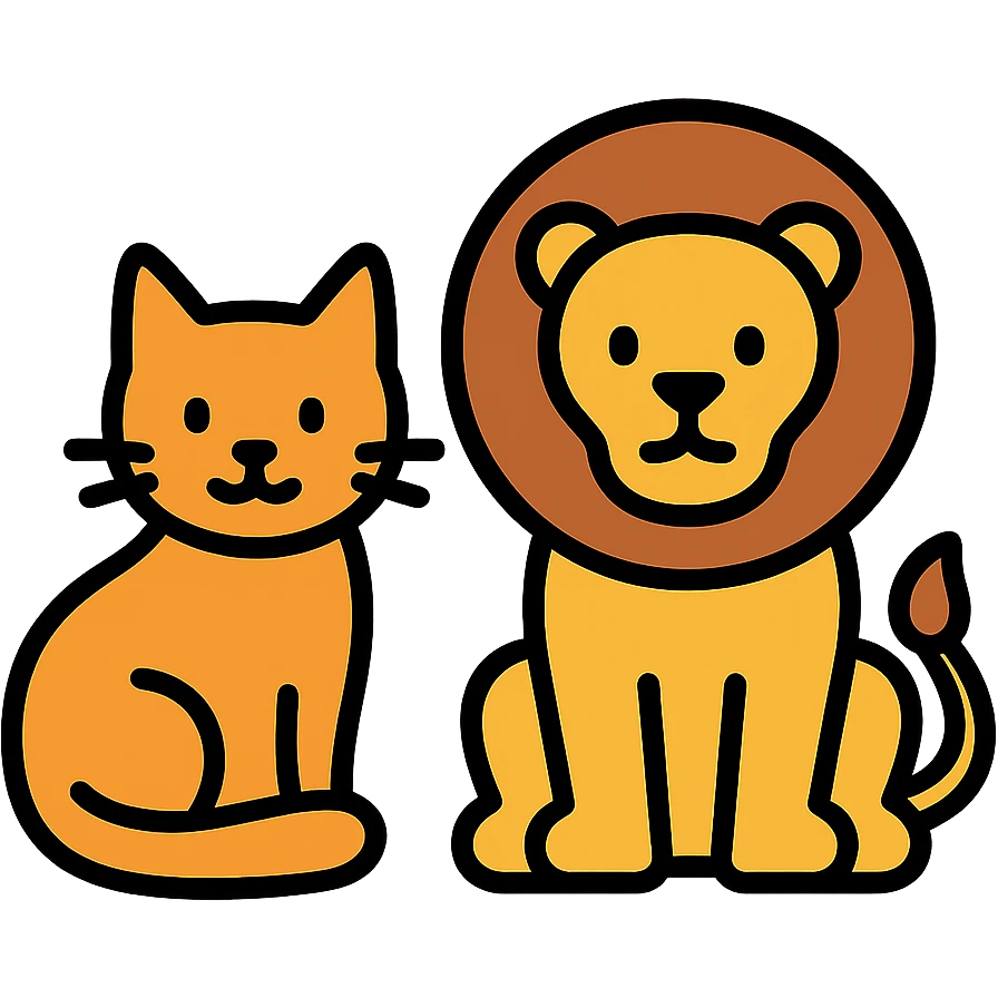 cat and lion emoji
