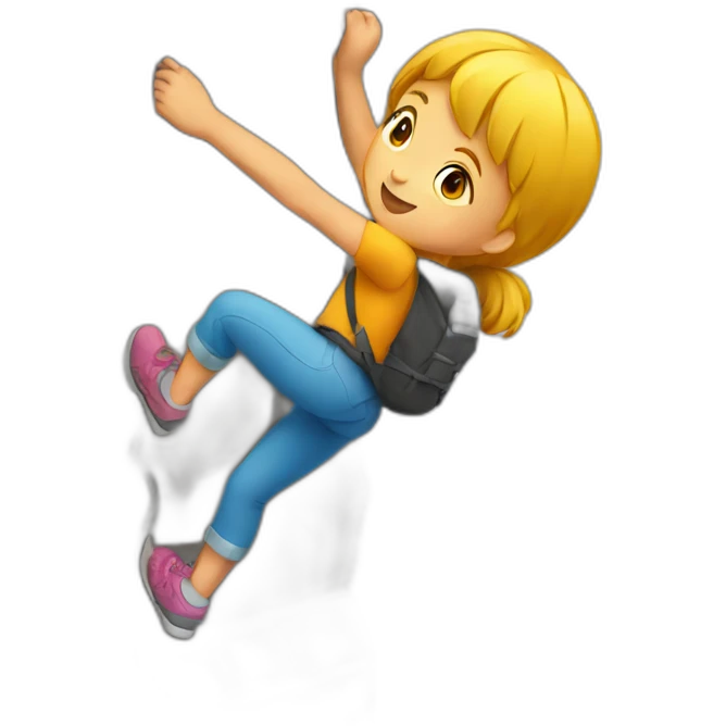 Girl climbing a wall emoji