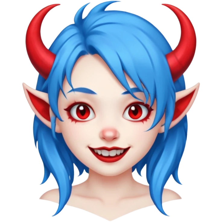 BLUE HAIRED DEVIL GIRL emoji