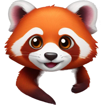Red Panda with love hearts around it emoji