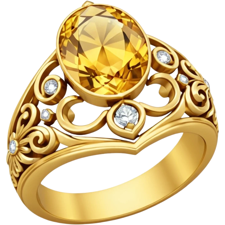 Aesthetic Engagement gold ring emoji emoji