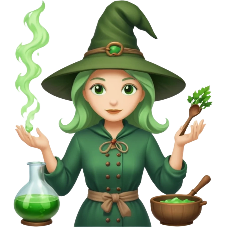 green witch cooking potion emoji