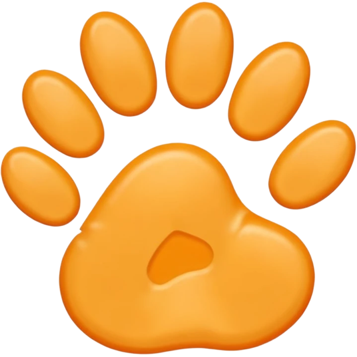 a very light pale pastel yellow-orange pawprint emoji