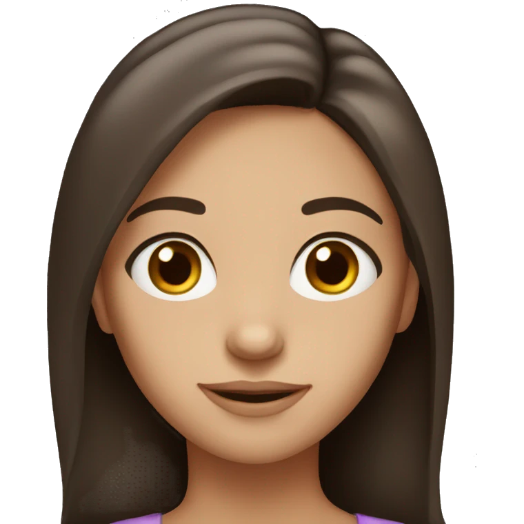 pretty brunette girl with brown eyes emoji