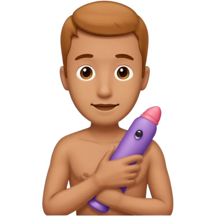 Man hugging a Penis dildo emoji