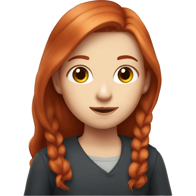 redhead girl with long hair with rat on her shoulder emoji