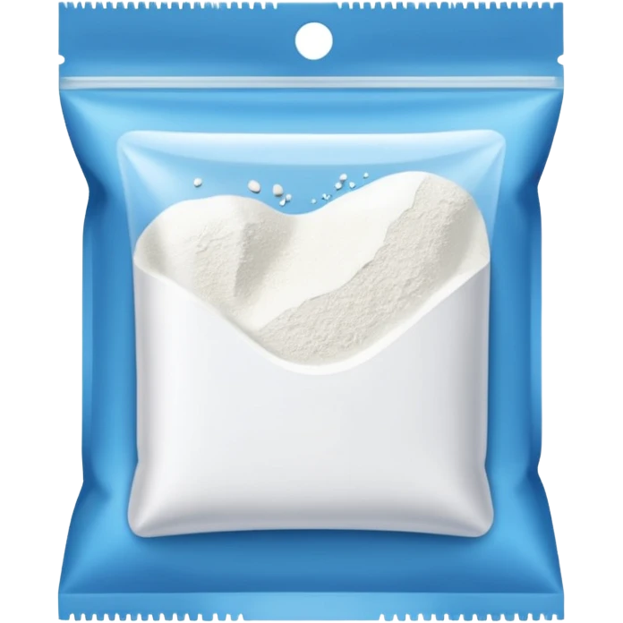 Small transparent baggie filled halfway with white powder  emoji