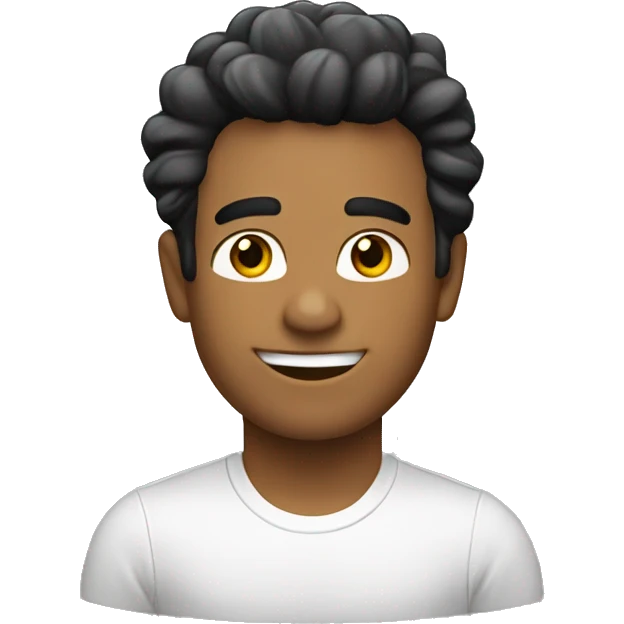Chico blanco con cabello negro  emoji