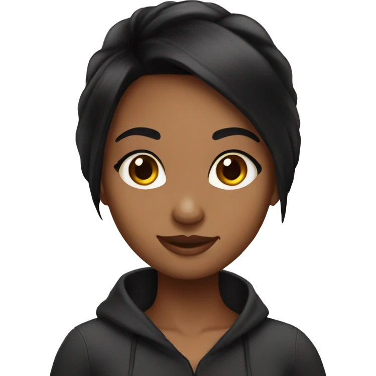 Black hair girl In love  emoji