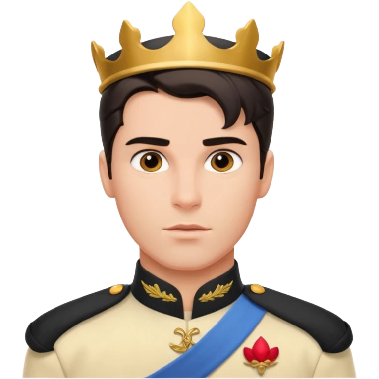 adult prince eric with serious facial expression and prince uniform emoji
