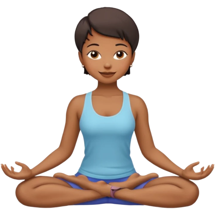 black women yoga short hair emoji