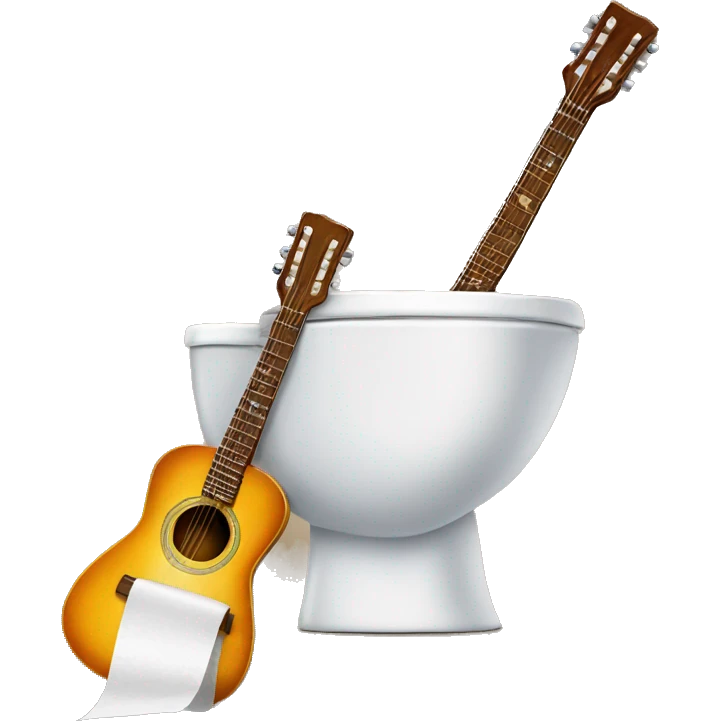 Guitar with toilet paper emoji